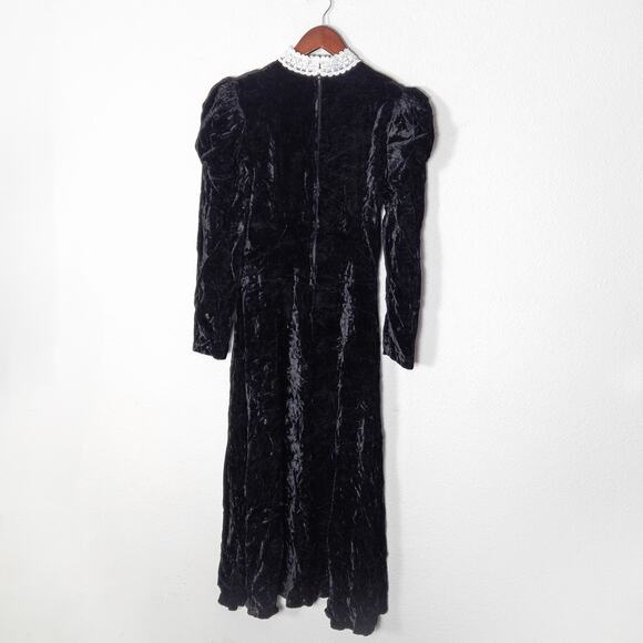 Scott McClintock Women’s Dress Dark Romantic Crushed Velvet Lace Vintage Sz 10 - Picture 2 of 13